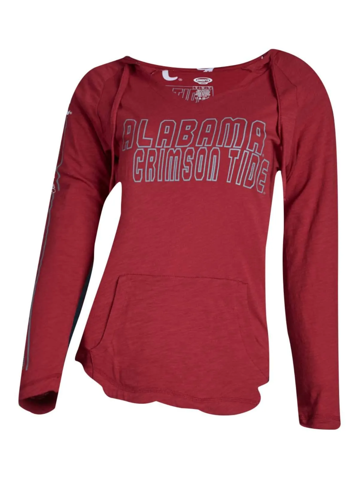 Alabama Crimson Tide Concepts Sport WOMEN'S Red Slide LS Hooded T-Shirt