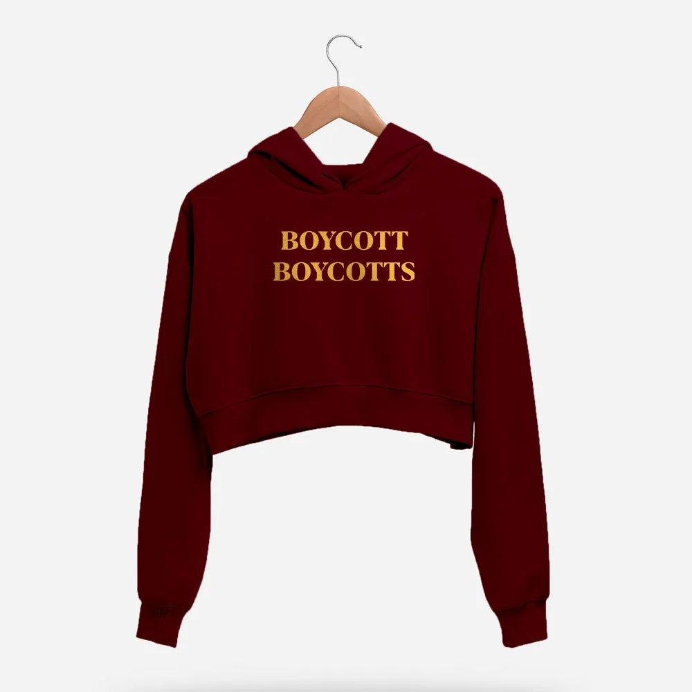 Boycott Boycotts Crop Hoodie