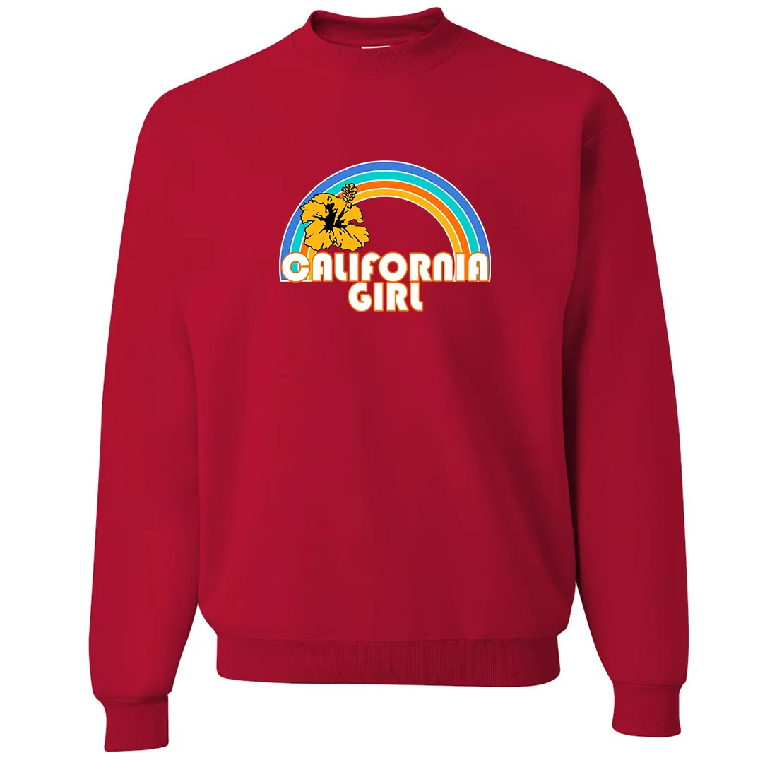 California Girl Rainbow Hibiscus Crewneck Sweatshirt