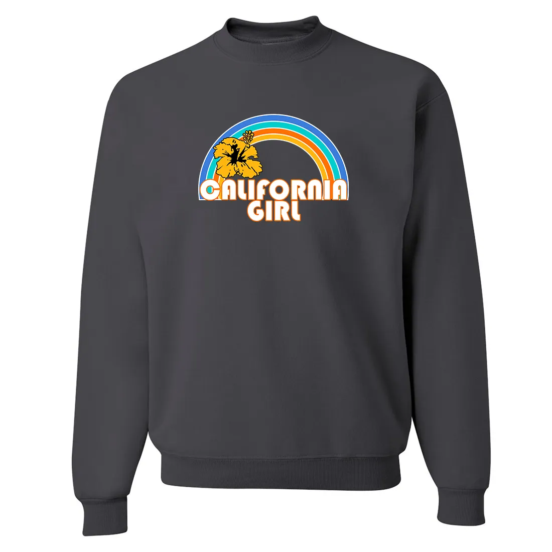 California Girl Rainbow Hibiscus Crewneck Sweatshirt