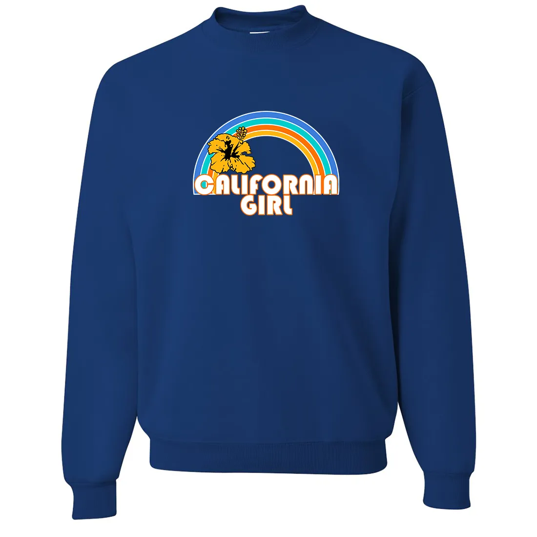 California Girl Rainbow Hibiscus Crewneck Sweatshirt