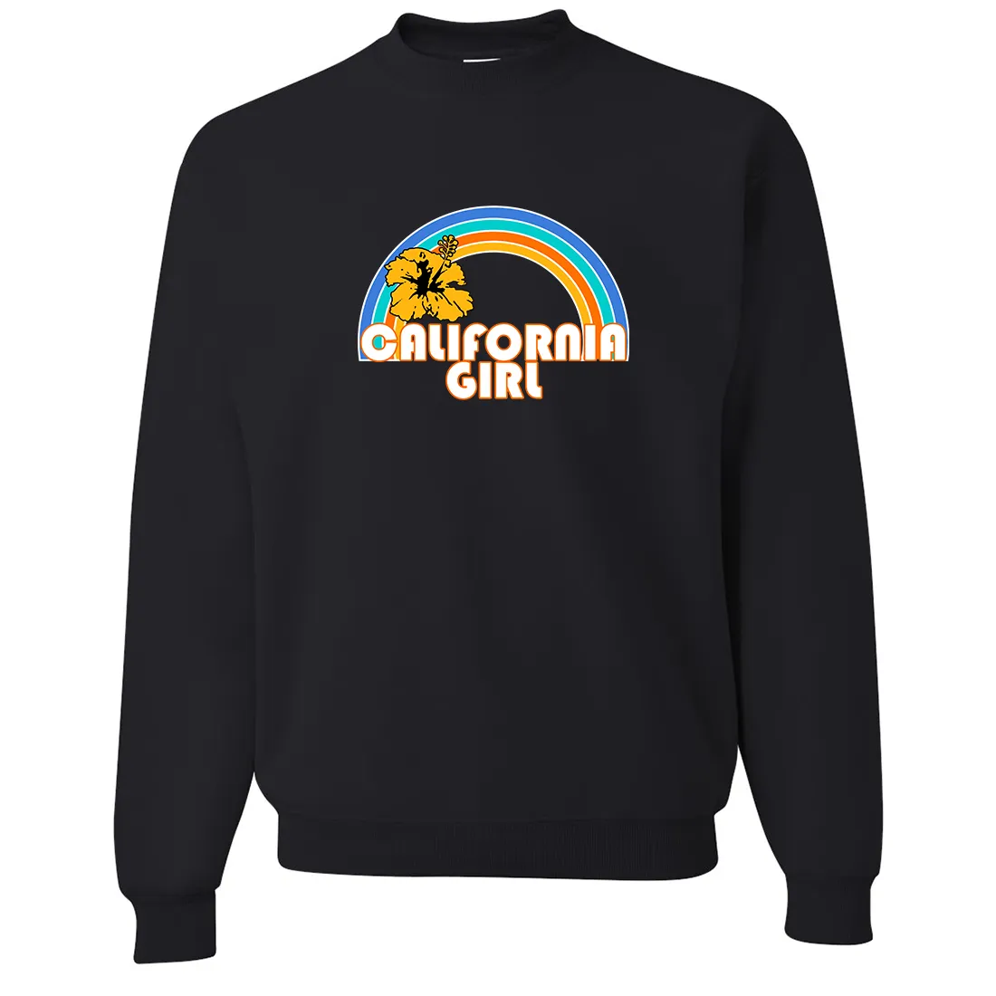 California Girl Rainbow Hibiscus Crewneck Sweatshirt