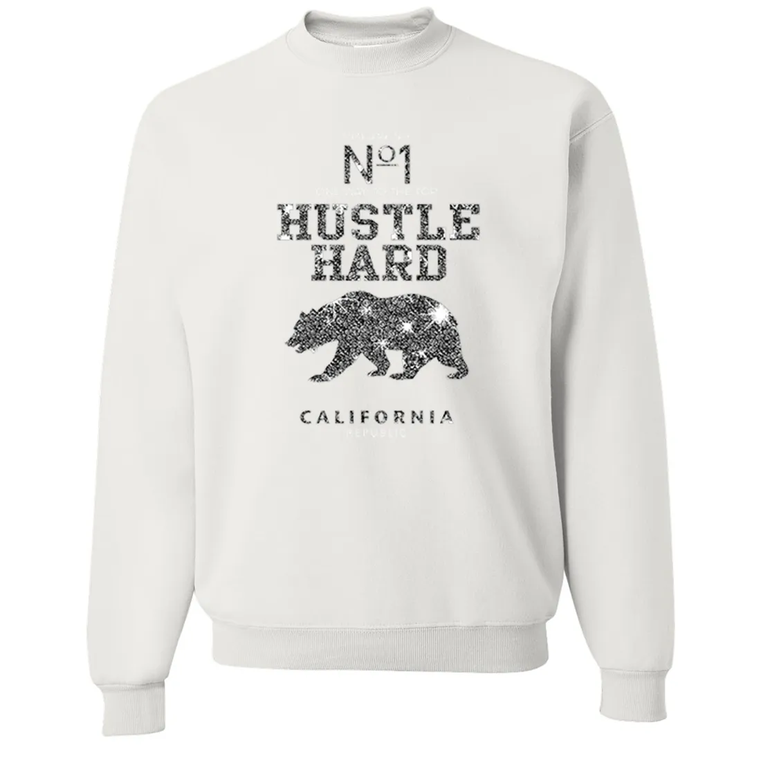 California Hustle Hard Sparkle Crewneck Sweatshirt