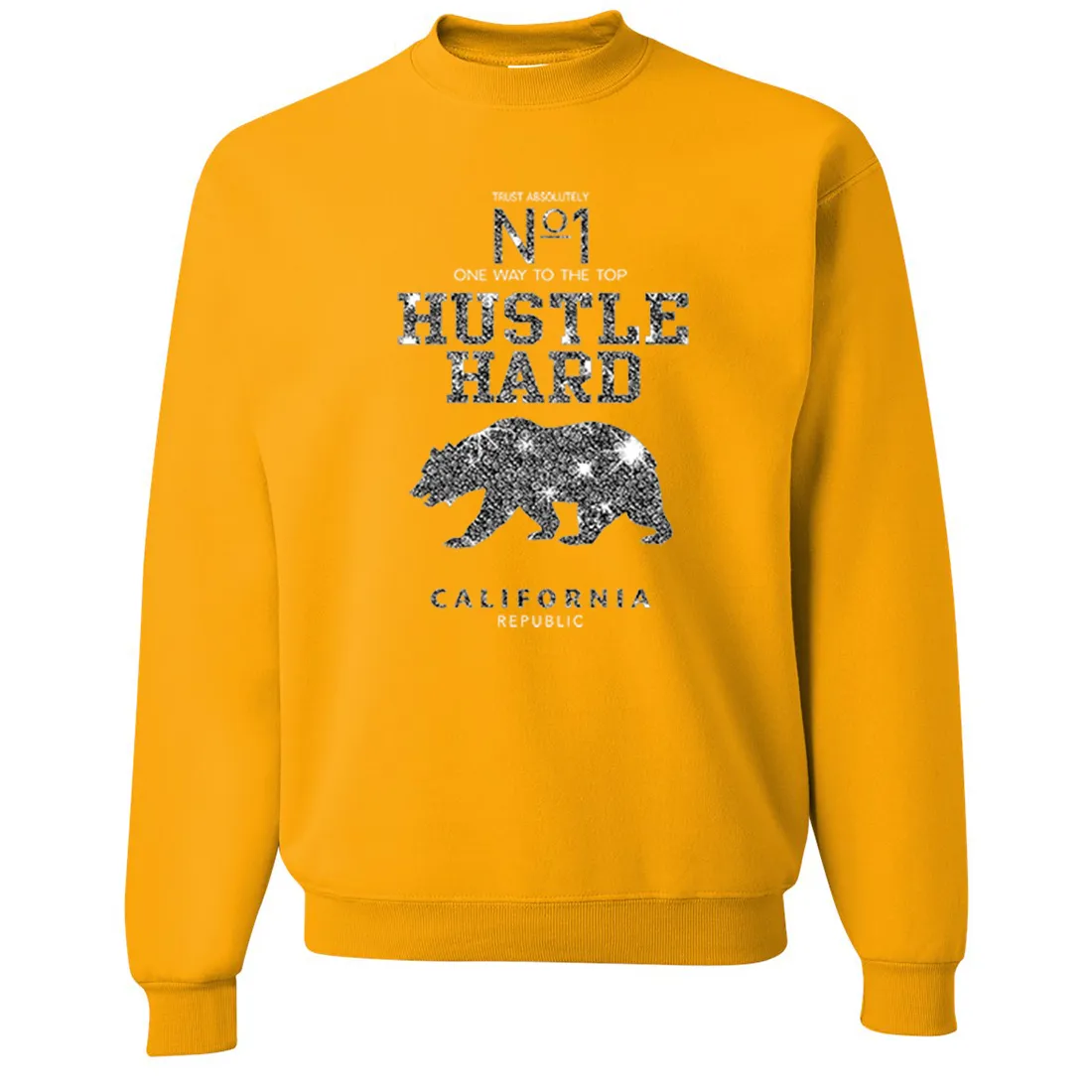 California Hustle Hard Sparkle Crewneck Sweatshirt