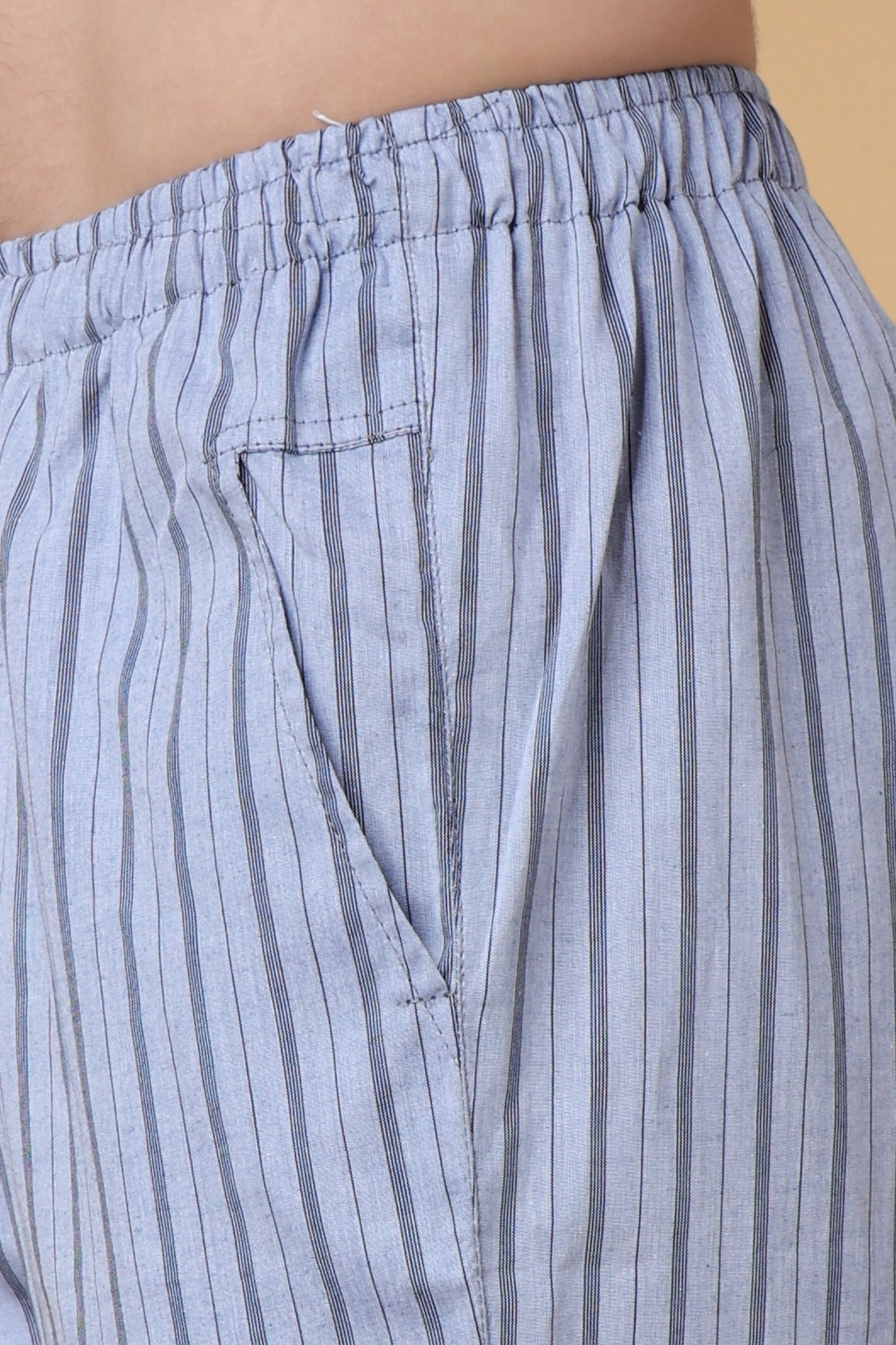 Gravel Grey Striped Cotton Pajama