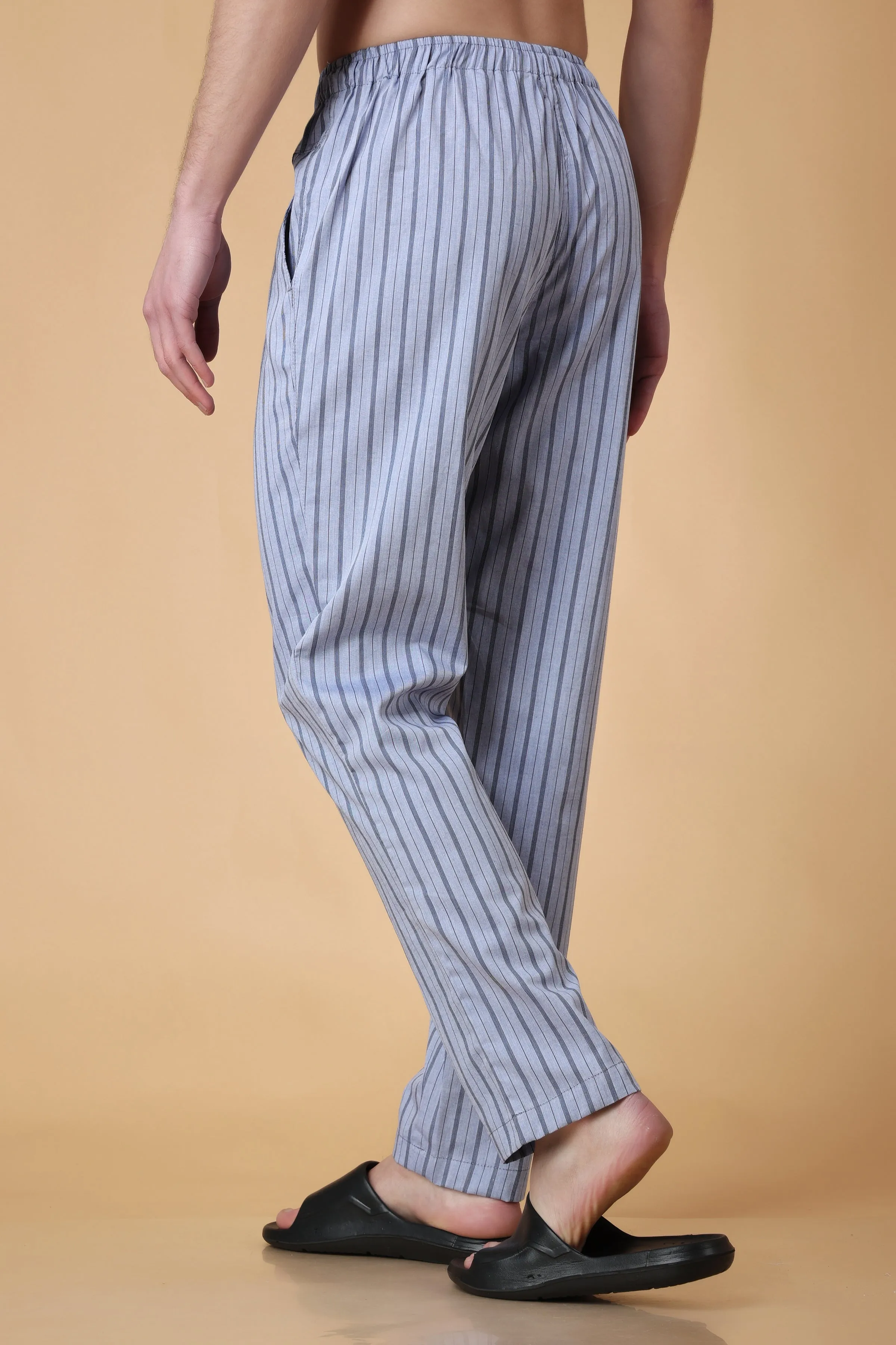 Gravel Grey Striped Cotton Pajama