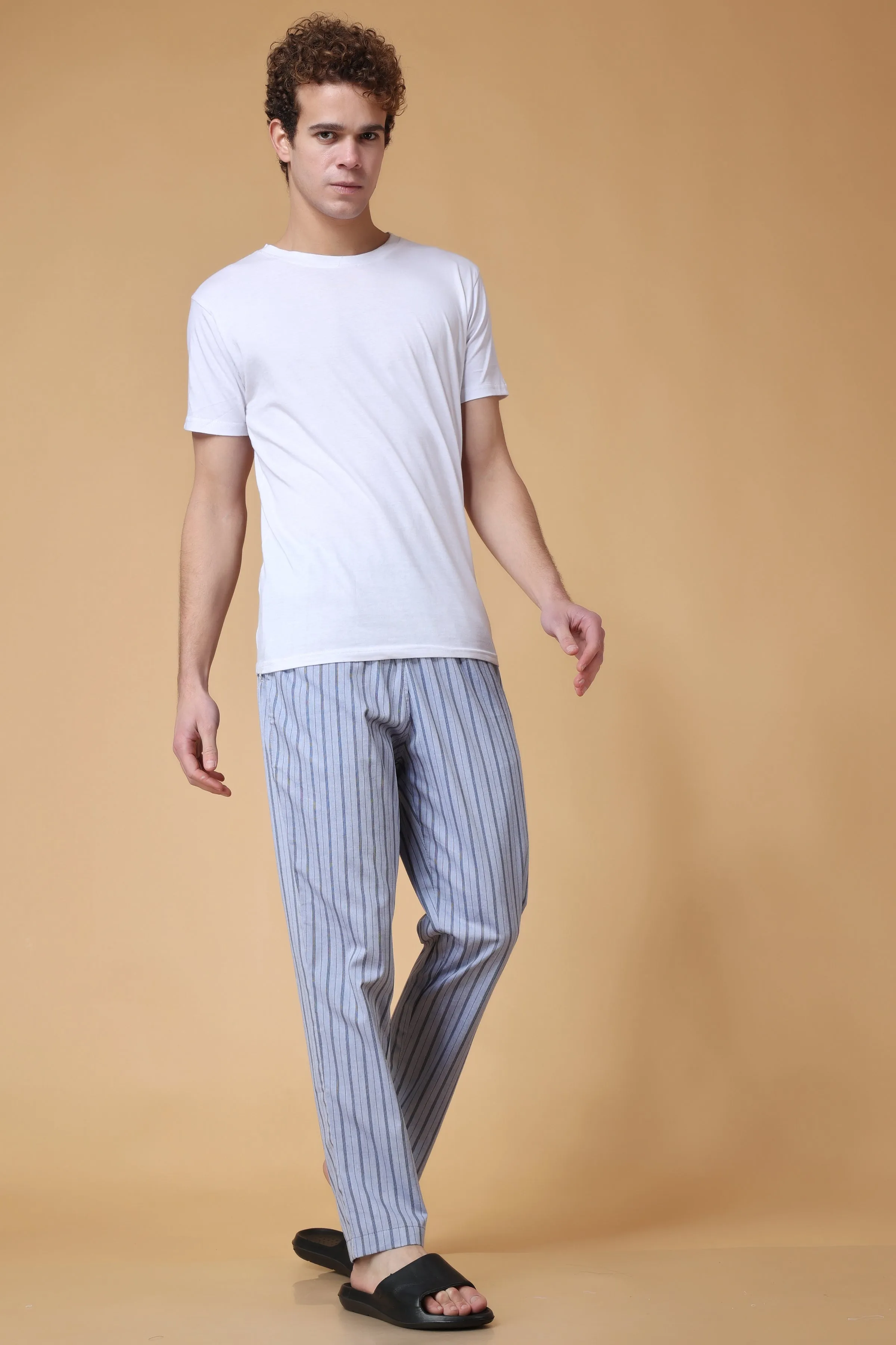 Gravel Grey Striped Cotton Pajama