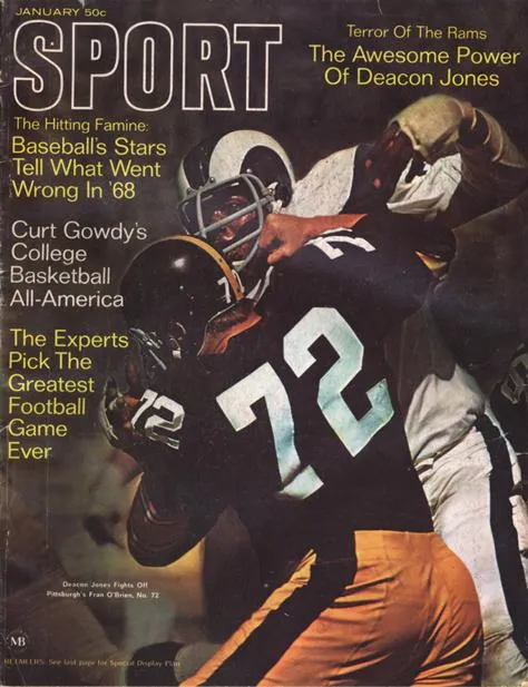 January 1969 SPORT Cover (Deacon Jones, Pittsburgh Steelers)