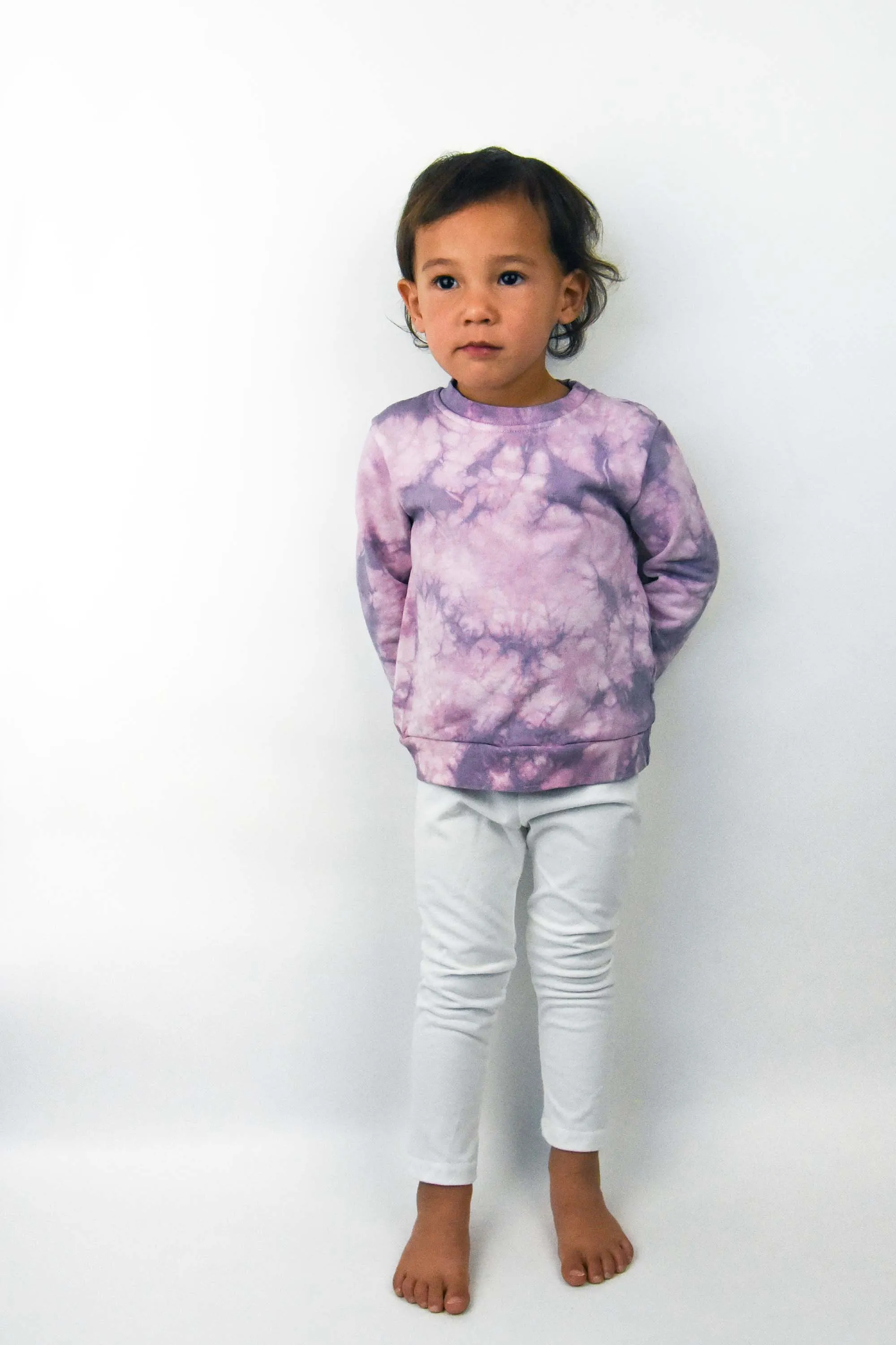 Kids Shibori Purple Organic Sweatshirt