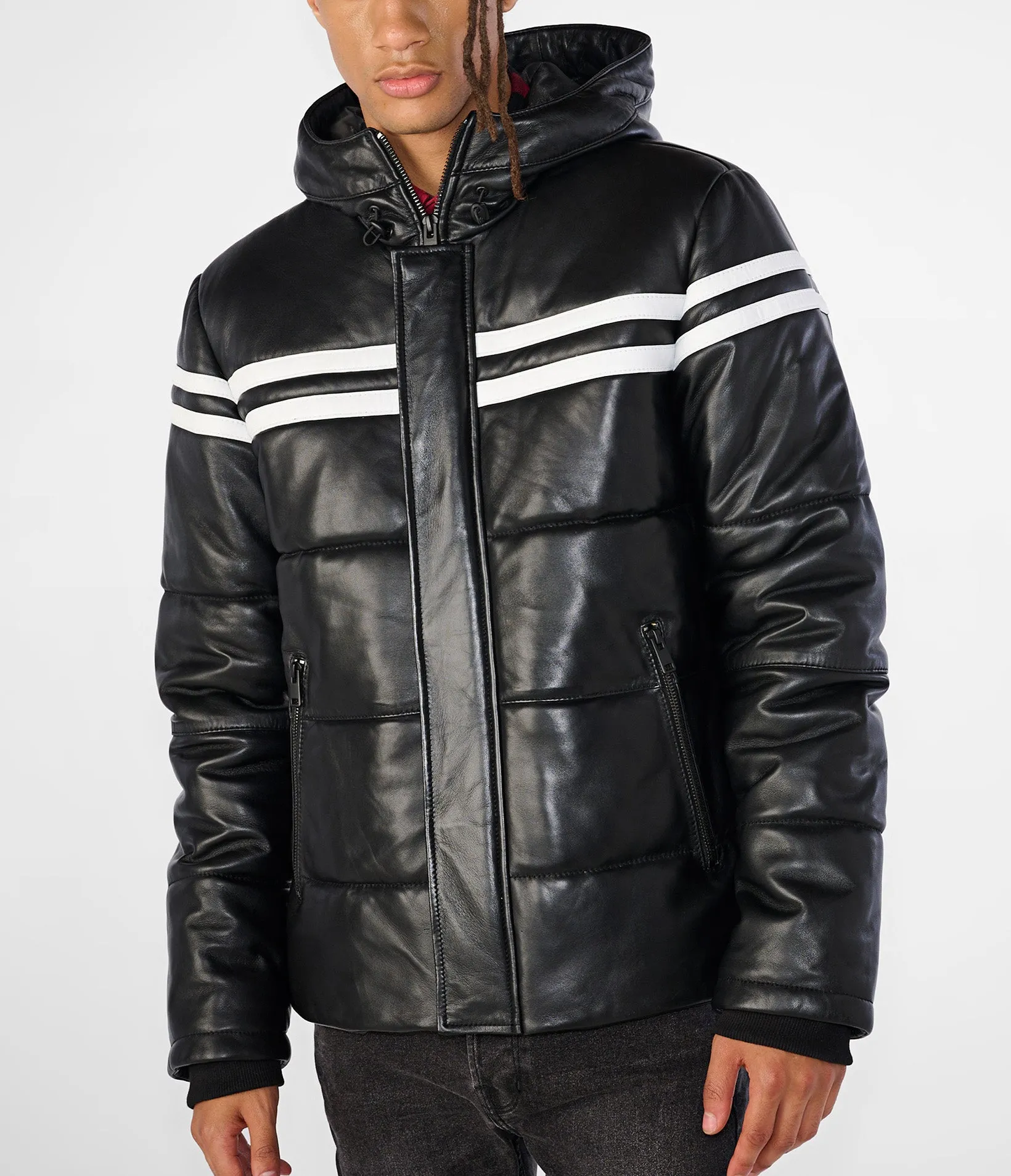 Landon Hooded Puffer With Stripe